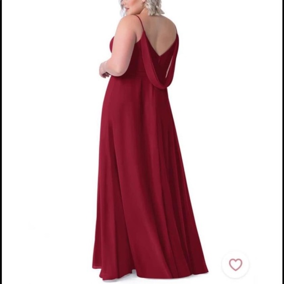 NWT Azazie- Candice- Burgundy Floor-length Gown- Size 4 - Picture 4 of 8